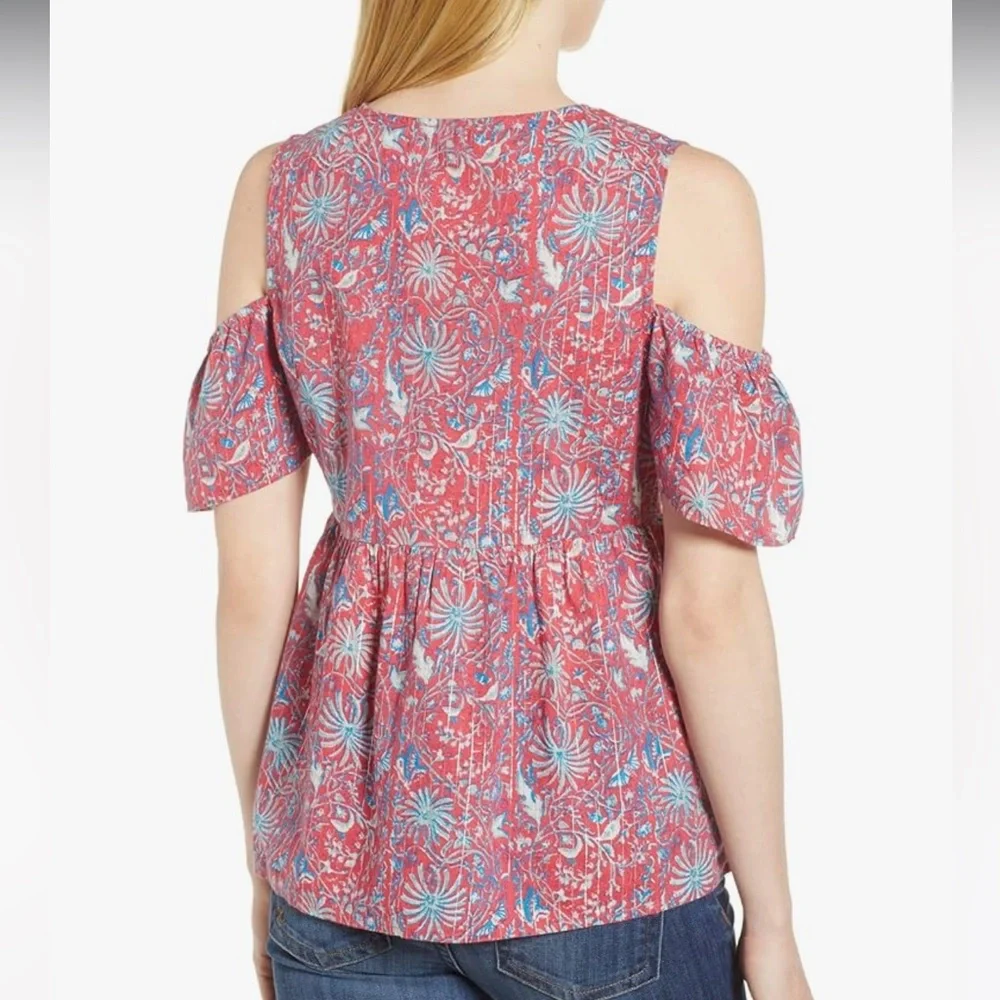 Lucky Brand Printed Cold Shoulder Top